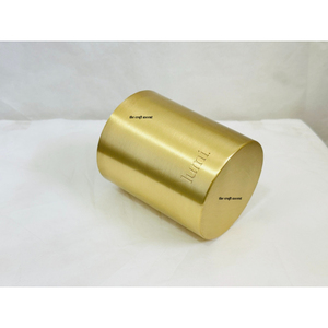 Brass Metal Candle Jar With Custom Logo Brushed Gold Finish Heat Resistant Empty Candle Vessel For High-End Soy <b>Wax</b> Candle - Product Image 3