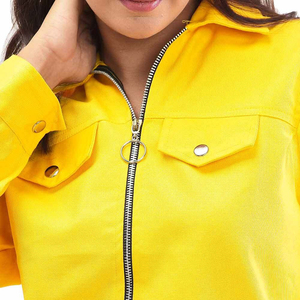 Conjunto Deportivo para Mujer, Chaqueta Corta con Cierre y Pantalones Jogger, Diseño Sólido, Cortavientos para Correr - Product Image 4