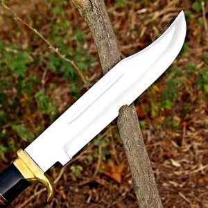 Cuchillo Bowie Hecho a Mano de Acero Inoxidable con Hoja de Punta Caída y Mango de Madera, Cuchillo de Caza con Funda de Cuero para Uso en Exteriores - Product Image 4