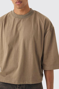 Camisetas de Hombre de Gran Tamaño, 100% Algodón, Estilo Urbano, con Logotipo Personalizado en la Parte Delantera, Ajuste Holgado, Superventas - Product Image 4