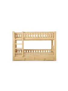 Lit superposé en teck massif, taille double, avec tiroirs de rangement, design scandinave, structure en bois pour chambre à coucher - Product Image 5