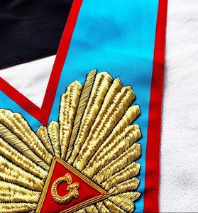 Whorshipful Master <b>Collar</b> - AASR Hand Embroidered masonic regalia manufacturer masonic regalia for sale - Product Image 6
