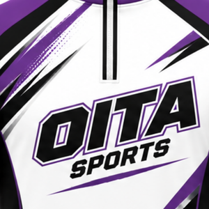 Purple <b>White</b> Black <b>Quarter</b> <b>Zip</b> Sports Shirt Long Sleeve Athletic Training Running Teamwear Performance Custom Sportswear - Product Image 6