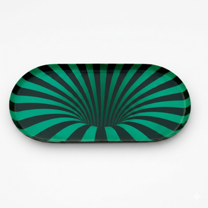 Bandeja de Servir Moderna de Esmalte Verde con Patrón Espiral 3D, Bandeja Decorativa de Metal para Mesa de Centro, Hotel de Lujo, Plato para Frutas al por Mayor - Product Image 1