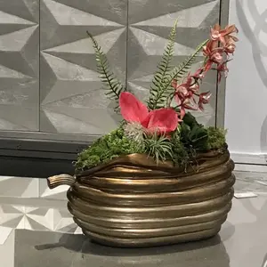 Bol rond en céramique écologique à motif végétal de qualité supérieure pour la décoration du salon, style américain, plaqué, sûr - Product Image 3