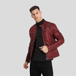 Blouson de motard personnalisé pour homme en cuir véritable marron, avec épaules matelassées, coupe ajustée, en peau de mouton souple, vêtement d'extérieur élégant - Product Image 1