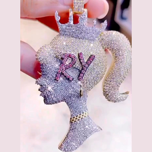 <b>Iced</b> <b>Out</b> Customized Fine Jewelry Pendants & Charms Brass Charm Pendant with Unisex Hip Hop Style <b>Chain</b> - Product Image 1