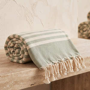 Toalla de Playa Turca a Rayas Moradas de 90x170 cm, Acogedora Toalla de Algodón Peshtemal de Secado Rápido, Manta Fouta con Decoración Minimalista de Borlas, Exportación - Product Image 4