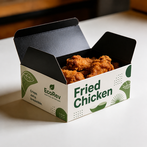 Cajas de Papel Biodegradables y Ecológicas para Alimentos, Resistentes a la Grasa, para Alitas de Pollo, Comida Rápida, Pollo Frito - Product Image 6