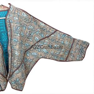 Best Quality Handmade Quilted Cotton <b>Kantha</b> <b>Jacket</b> Mandarin Collar Full Sleeve Autumn Winter Women's Fashion Regular-Length - Product Image 3