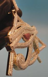 Colgante Ojo de Horus Iced Out VVS Moissanite de Plata 925, Joyería Fina Hip Hop, Pasa Prueba de Diamante, Colgante Bilingue para Rapper - Product Image 6