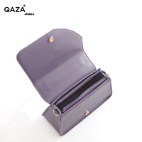 Tas Wanita QAZA Classic Solid Color, Selempang, Pegangan Adjustable, Kulit PU, Set Tas Tangan 2 in 1 untuk Sehari-hari