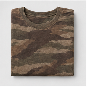 Camiseta de Manga Corta para Hombre con Estampado de Camuflaje de Corte de Corteza de Nogal Taupe Personalizada MTS-CAMO-0020 - Product Image 5