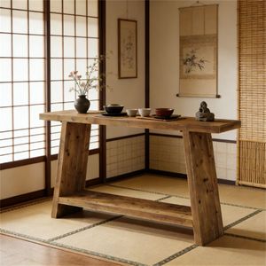 <b>Solid</b> <b>Wood</b> Console Table with Storage Space Elegant Sofa Table and Entrance <b>Desk</b> Decorative Table - Product Image 4