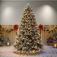 Sapin de Noël pré-éclairé de luxe haut de gamme, pliable, en matériau ignifuge, pour extérieur, service personnalisé pour les fêtes