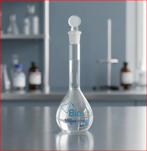 Fiole volumétrique en verre borosilicaté à col long avec bouchon pour laboratoire chimique 100 ml - Product Image 6
