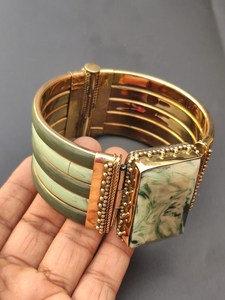 Resin Handmade Custom <b>Bangles</b> With Curved <b>Engraved</b> Design With Brass Molding Classic Ancient Traditional By Universal Overseas - Product Image 4