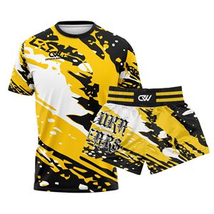 Conjunto de Pantalones Cortos de Muay Thai con Diseño Sublimado Personalizado OEM/ODM, Fibra de Spandex/Poliéster Elástica, Equipo de Artes Marciales, Corte Regular - Product Image 1