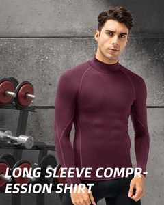 Men <b>Long</b> <b>Sleeve</b> MMA Rash Guard Compression Shirt Turtle Neck Athletic <b>Base</b> <b>Layer</b> Rash Guard For Gym Training Running Cycling Top - Product Image 5