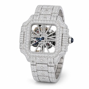 Luxury Unisex <b>Mechanical</b> <b>Watch</b> Stainless Steel Square Case Diamond Encrusted Analog Dial Sapphire Crystal 41mm - Product Image 3