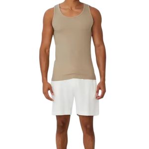 Camiseta sin mangas azul oscuro para hombre, camiseta muscular transpirable de algodón para entrenamiento en gimnasio, entrenamiento físico, ropa informal de verano - Product Image 5