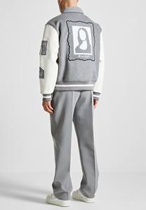 Blouson universitaire en cuir sur mesure pour homme, corps en laine, rembourrage en coton, blouson d'hiver style baseball, polyester et coton, OEM - Product Image 4