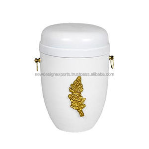 Urnes funéraires en métal de style européen de qualité supérieure, urne commémorative décorative, sculpture de feuilles, imperméable, personnalisable, urne humaine - Product Image 3