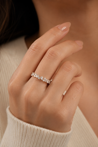 แหวนแต่งงานทอง 14K ประดับเพชรโมอิสซาไนต์ทรงลูกแพร์และทรงกลม สำหรับผู้หญิง ของขวัญเครื่องประดับสั่งทำพิเศษ - Product Image 6