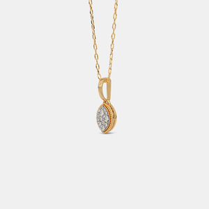 Collar con Colgante de Diamante Cultivado en Laboratorio con Halo de Oro Amarillo de 14K - Product Image 6