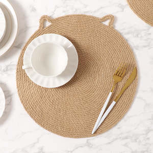 Juego de Manteles Individuales Decorativos de Yute – Manteles Individuales de Fibra Natural para Decoración de Mesas de Cocina, Cafeterías y Restaurantes - Product Image 1