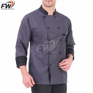 Uniforme de Restaurante Personalizado con Logotipo Bordado y 4 Banderas, Diseños de Uniformes de Restaurante Personalizados de Manga Larga, Uniformes de Chef Unisex - Product Image 1