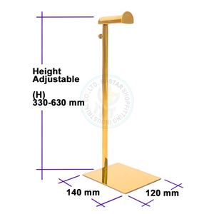 For Modern Stainless Steel Custom Logo Luxury <b>Gold</b> Freestanding Display Stand for Clothing Store <b>Backpack</b> Handbag Purse - Product Image 4
