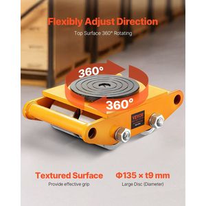 Set di 4 Carrelli per Spostamento Macchinari Industriali in Acciaio al Carbonio, Capacità 26455LBS/12T, 4 Ruote per Movimentazione Industriale - Product Image 3