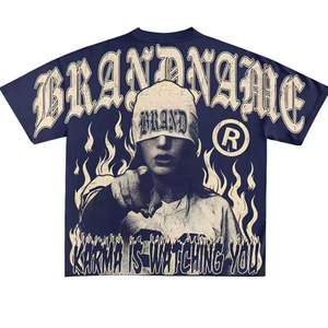 Heavyweight Cotton Breathable Solid Men's Regular Fit <b>T</b>-Shirt with Large Front <b>Back</b> Graphic Printed shirt - Product Image 5