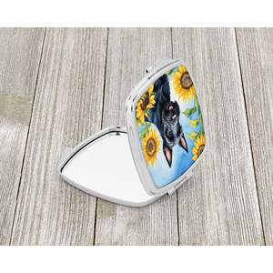 Scottish Terrier Tournesols Miroir de maquillage compact Portable Pliant Handheld Design Cadeau pour femmes filles Voyage Miroir décoratif - Product Image 2