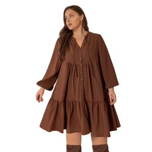 Vestido Midi de Algodón Estampado para Mujer, Uso Diario - Product Image 5