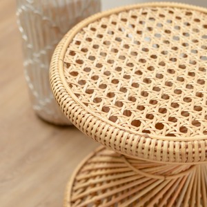 Artisan Crafted Rattan <b>Stool</b> Decorative Accent Piece For Living Spaces Bedrooms Reading Corners And Home Styling From India - Product Image 4