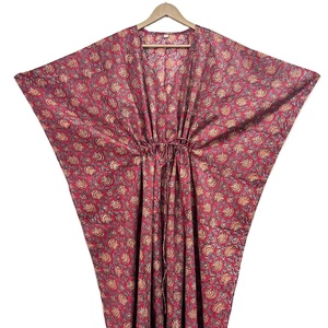 Vestido Kaftán Informal de Verano con Estampado Floral Tropical, sin Mangas, de Algodón, para Mujer, Ropa de Playa, Estilo Asia Pacífico - Product Image 1