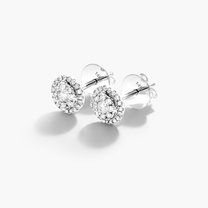 Boucles d'oreilles clous en argent 925 et moissanite, forme ronde brillante, bijoux fins élégants, cadeau idéal pour anniversaire et mariage - Product Image 1