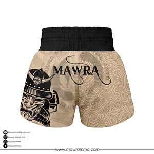 MAWRA Pantalones Cortos de Muay Thai de Alta Calidad con Gráficos de Katana, Pantalones Cortos de Kickboxing MMA Transpirables de Satén para Unisex - Product Image 5