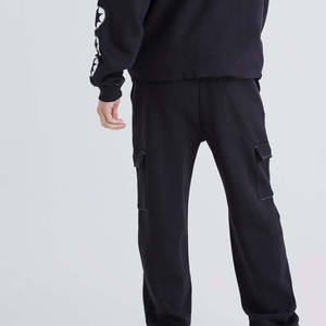 Ensemble de survêtement pour homme, sweat-shirt à capuche zippé noir, 100% coton, vêtements décontractés d'automne, design 2 en 1, polaire, logo rose imprimé, poches latérales - Product Image 2