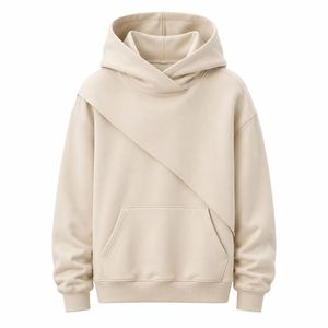 Sudadera con Capucha Unisex de Forro Polar, Color Sólido Informal, con Bolsillo, Corte Regular, Sudadera con Capucha Tejida de Otoño, 100% Algodón, Manga Raglán - Product Image 4