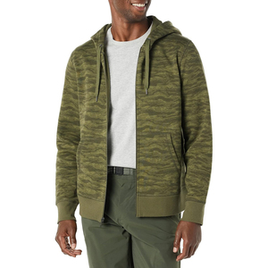 Sweat-shirt à capuche zippé pour homme, coupe classique, couleur unie, en polaire, veste décontractée avec poches, respirant, pour l'automne - Product Image 2