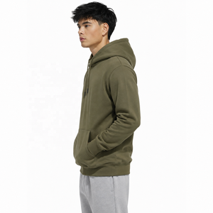 Sweat-shirt à capuche vert pour homme, coupe classique, en molleton de coton, décontracté, pour l'automne, avec poche - Product Image 3