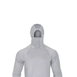 Men's Long Sleeve <b>UV</b> <b>Protection</b> Hooded Shirt Solid Color 100% Polyester Anti-<b>Uv</b> Fishing Wear Pullover Top - Product Image 4