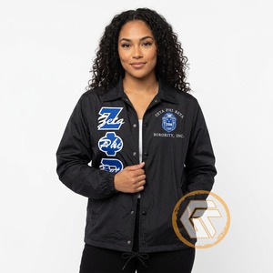 เสื้อแจ็คเก็ตผู้หญิง Zeta Phi Beta ของ GREEK TREASURES ชุดเครื่องแต่งกายสำหรับชมรมนักศึกษา ปักโลโก้ตามสั่ง ผ้าไหมระบายอากาศได้ดี ปรับแต่งได้ - Product Image 2