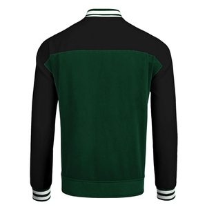 Veste varsity homme vert et noir, col montant, fermeture boutonnée, coupe décontractée, pour l'automne - Product Image 2