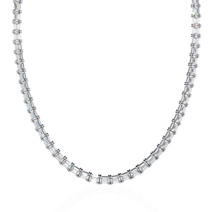 925 <b>Sterling</b> <b>Silver</b> Moissanite Tennis Necklace Link <b>Chain</b> Baguette Stone Collarbone Jewelry <b>for</b> <b>Women</b> Party - Product Image 6