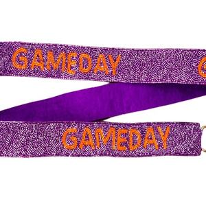 Correa de Bolso Elegante Hecha a Mano con Cuentas de Vidrio de Algodón Azul Rey y Naranja, Accesorio de Bolso con Personalización, Perfecto para el Día del Juego - Product Image 3