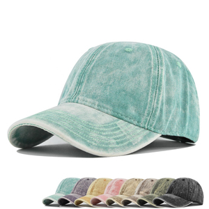 Gorra de Béisbol Unisex Premium de Mezclilla Lavada Estilo Vintage Desgastado con Visera Curva Disponible en Varios Colores para Venta al por Mayor - Product Image 1